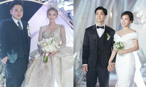 Váy cưới khác biệt của Viên Minh và Xoài Non: Người đính kim cương lộng lẫy, người giản dị bất ngờ